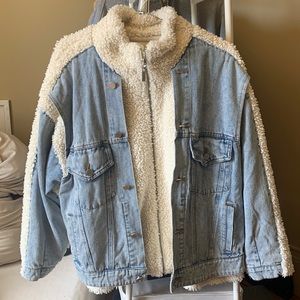 Blank NYC teddy Sherpa denim jacket